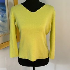 Long sleeve, lime green sweater, medium size, 100% cotton, Made in Australia